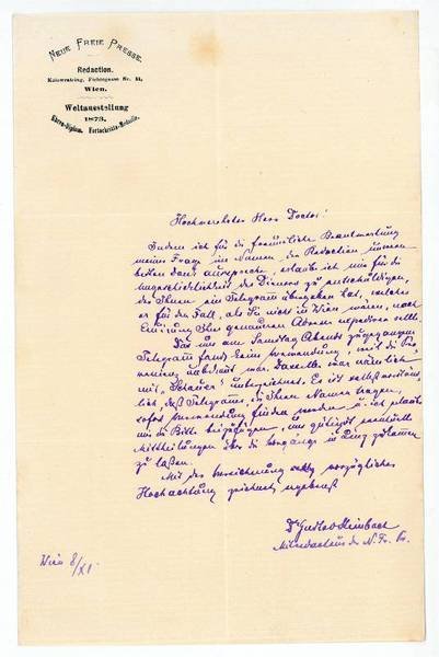 Eigenh. Brief mit U.