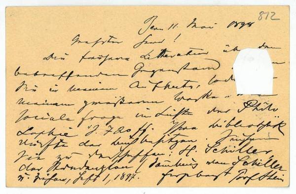 Eigenh. Postkarte m. U.