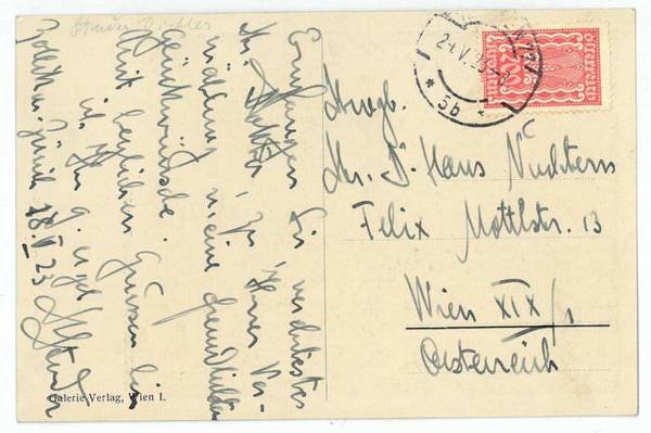 Eigenh. Postkarte m. U.