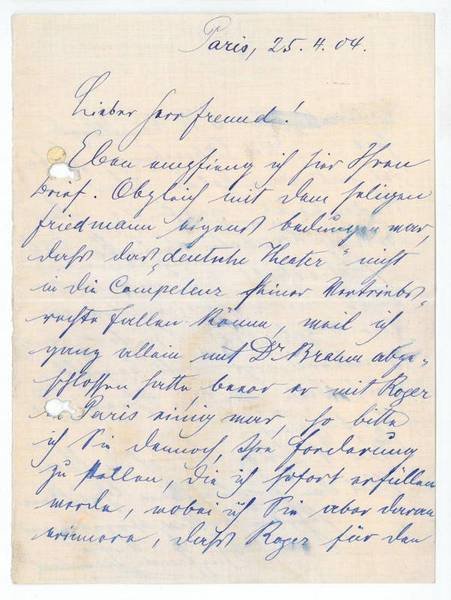 Eigenh. Brief mit U.