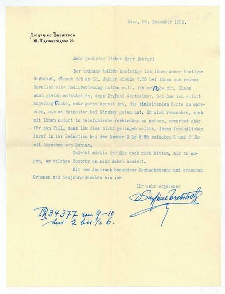 Ms. Brief mit eigenh. U.