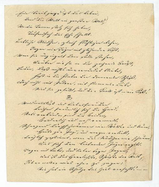 Eigenh. Manuskript (Fragment).