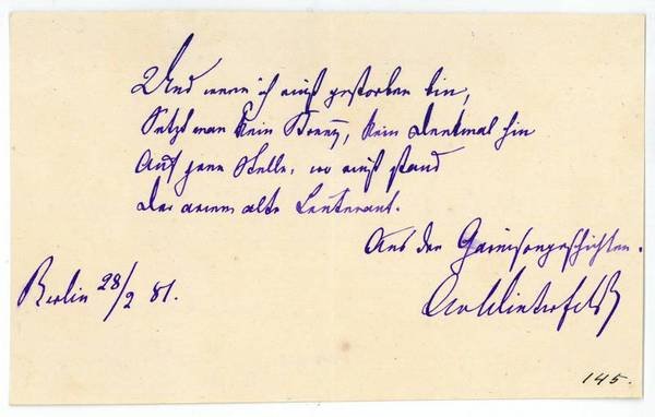 Eigenh. Zitat mit U.