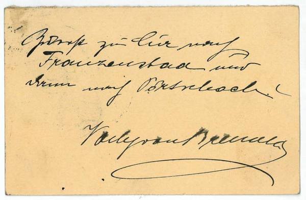 Eigenh. Postkarte m. U.