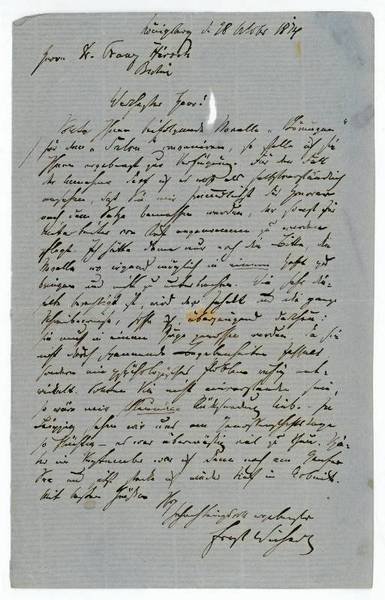 Eigenh. Brief mit U.