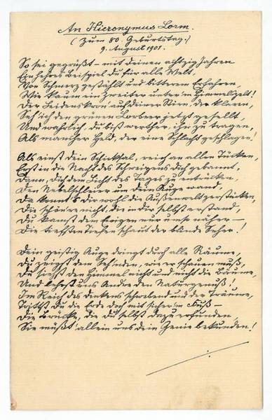 Eigenh. Brief mit U.