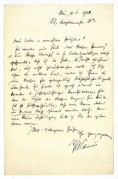Eigenh. Brief mit U.