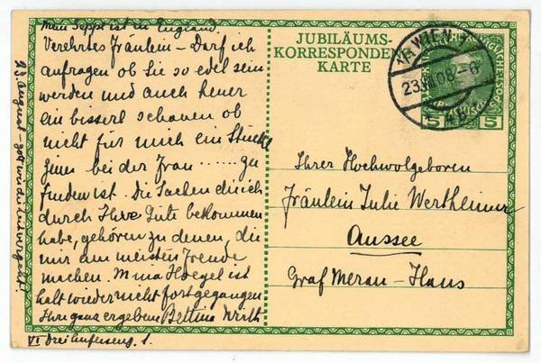 Eigenh. Postkarte m. U.