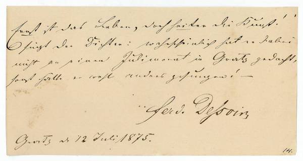 Eigenh. Widmung mit U.