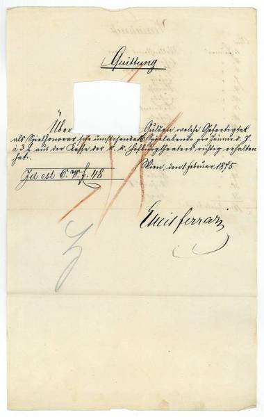 Dokument mit eigenh. U.