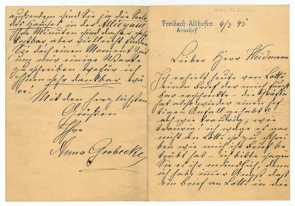 Eigenh. Brief mit U.