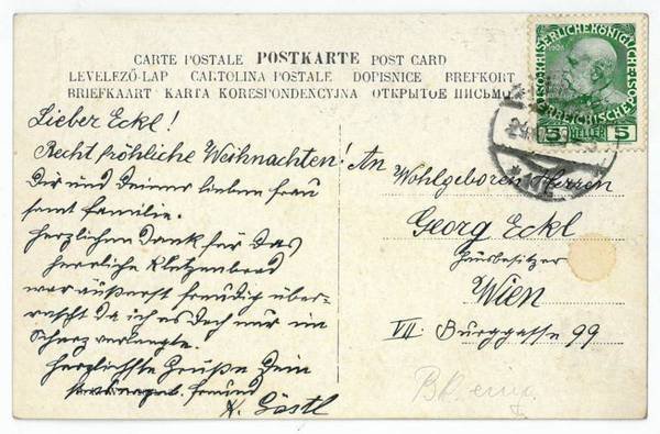 Eigenh. Postkarte m. U.