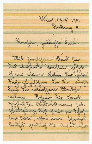 Eigenh. Brief m. U. Beiliegend Umschlag.