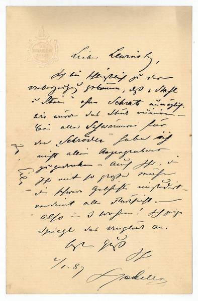 Eigenh. Brief mit U.