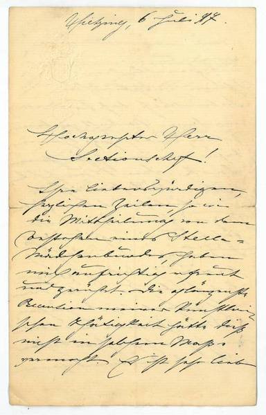 Eigenh. Brief mit U.