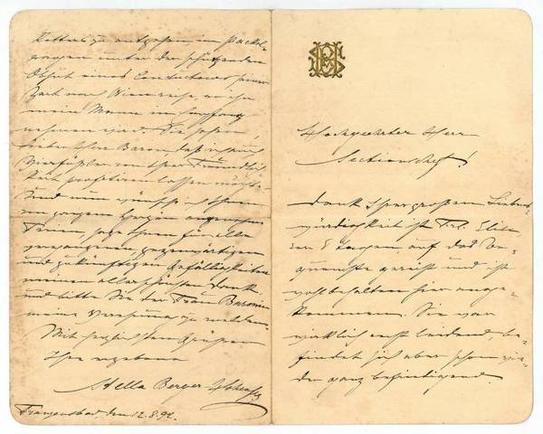 Eigenh. Brief mit U.