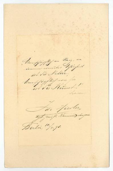 Eigenh. Widmung mit U.