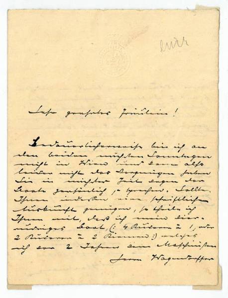 Eigenh. Brief mit U.