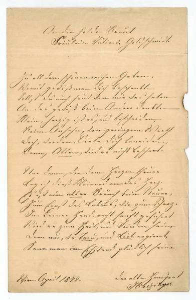 Eigenh. Brief mit U.