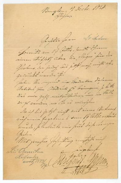 Eigenh. Brief mit U.