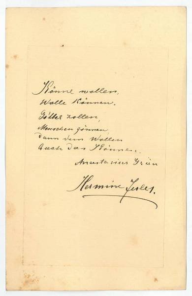 Eigenh. Widmung mit U.