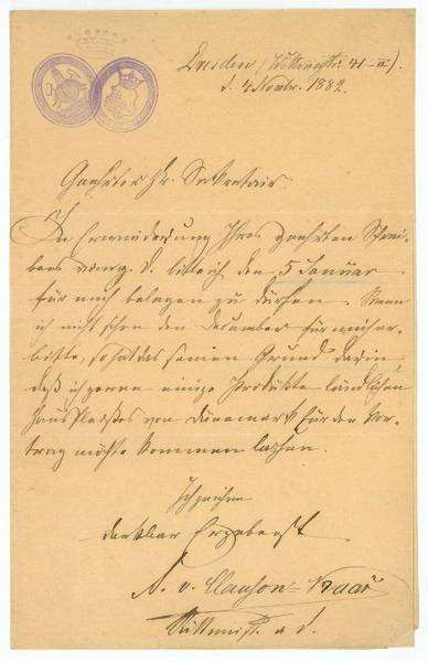 Eigenh. Brief mit U.