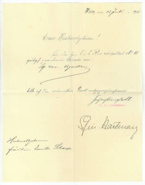 Brief mit eigenh. U.