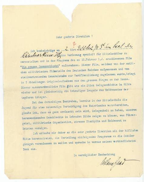 Brief mit eigenh. U.