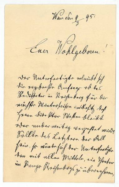 Eigenh. Brief mit U.