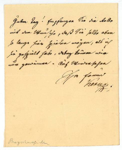 Eigenh. Brief mit U.