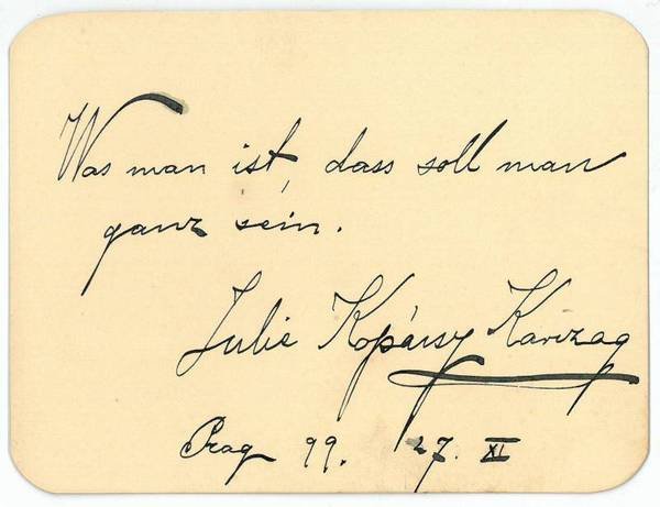 Eigenh. Widmung mit U.