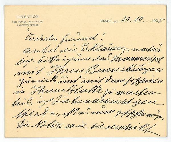 Eigenh. Brief mit U.