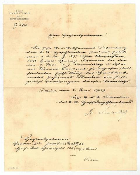 Brief mit eigenh. U.