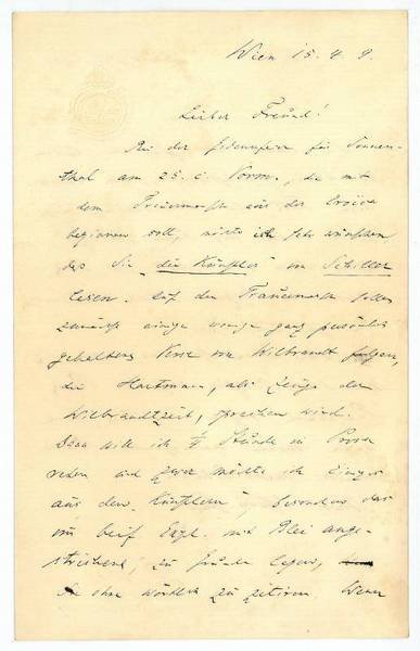 Eigenh. Brief mit U.