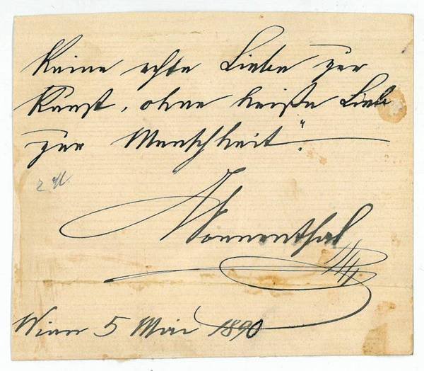 Eigenh. Widmung mit U.