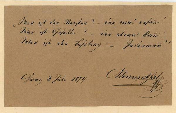 Eigenh. Widmung mit U.