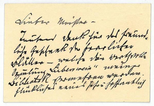 Eigenh. Visitenkarte.