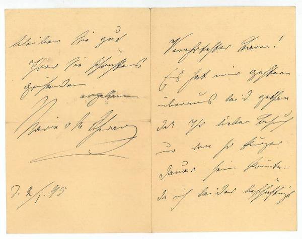 Eigenh. Brief mit U.