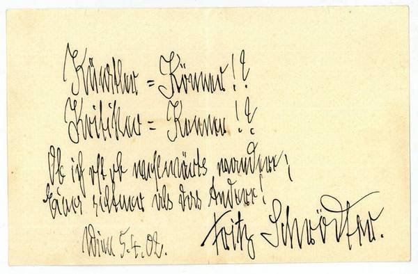 Eigenh. Widmung mit U.