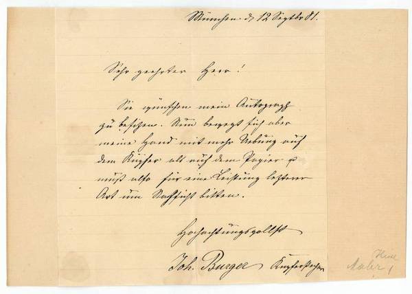 Eigenh. Brief mit U.