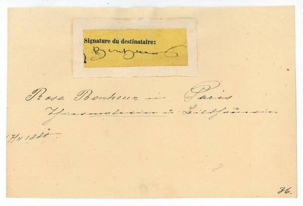 Ausschnitt mit eigenh. U.