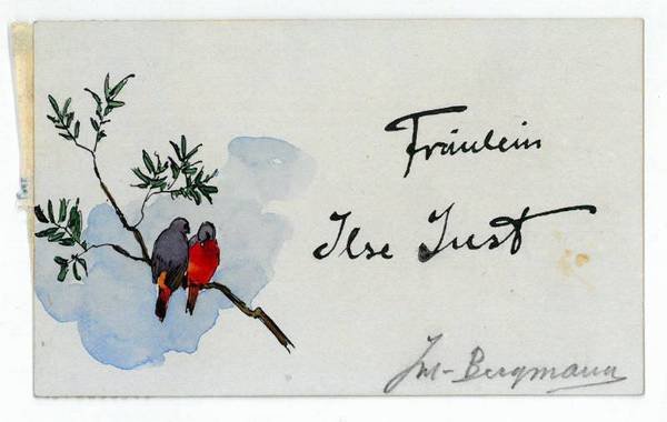 Albumblatt mit eigenh. Anrede und Aquarell.