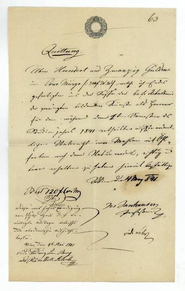 Eigenh. Quittung mit U.