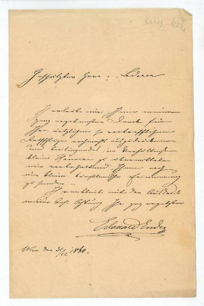 Eigenh. Brief mit U.