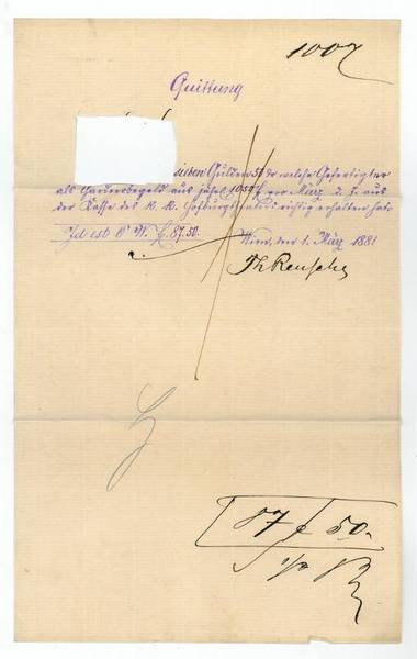 Dokument mit eigenh. U.