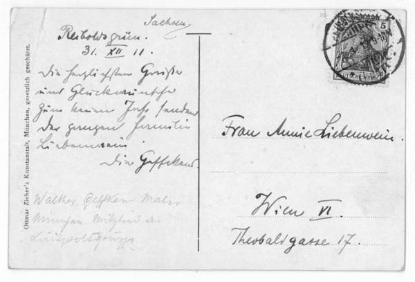 Eigenh. Postkarte m. U.