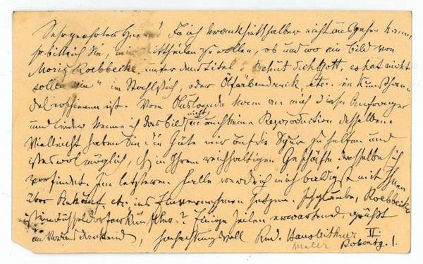 Eigenh. Postkarte m. U.