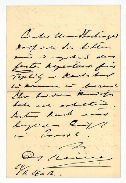 Eigenh. Briefkarte mit U.