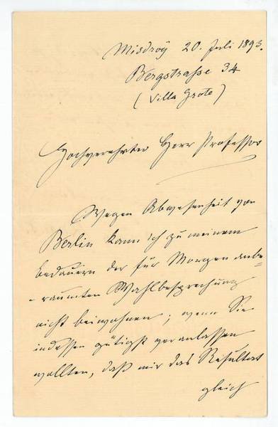 Eigenh. Brief mit U.