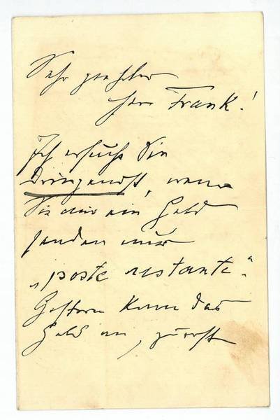 Eigenh. Brief mit U.